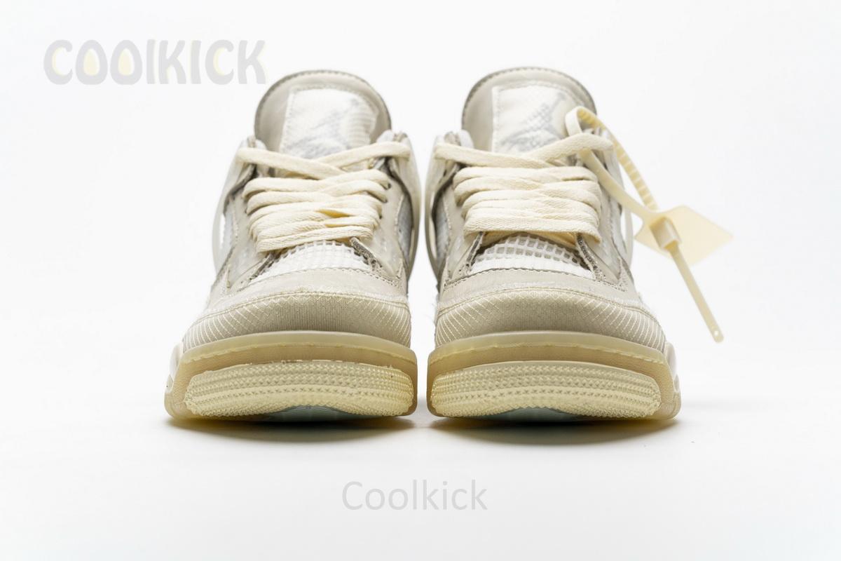 OFF White x Air Jordan 4 Sail - Image 5