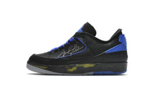 DJ4375-004 Off White x Air Jordan 2 Retro Low SP Black and Varsity Royal