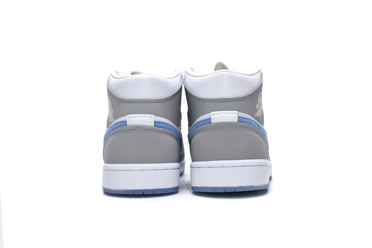 BQ6472-105 Air Jordan 1 Mid Wolf Grey Aluminum - Image 6