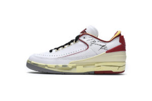 DJ4375-106 Off White x Air Jordan 2 Retro Low SP White and Varsity Red